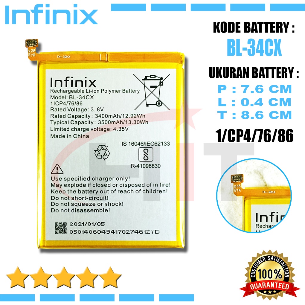 Baterai Battery Original Infinix BL-34CX Smart 3 Plus X627B