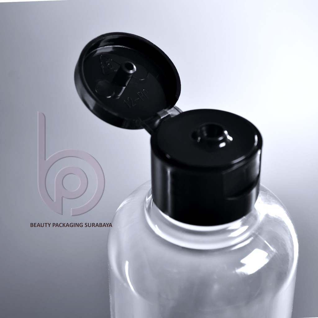 Botol Plastik PET 250ml BR Bening Tutup Fliptop