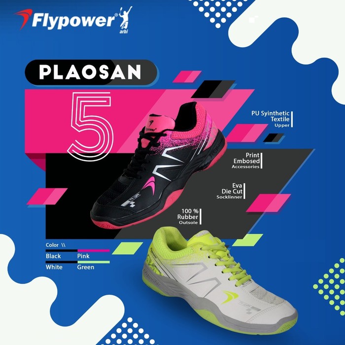 SUPER PROMO Sepatu Badminton FLYPOWER - PLAOSAN 5 (Original) ORIGINAL