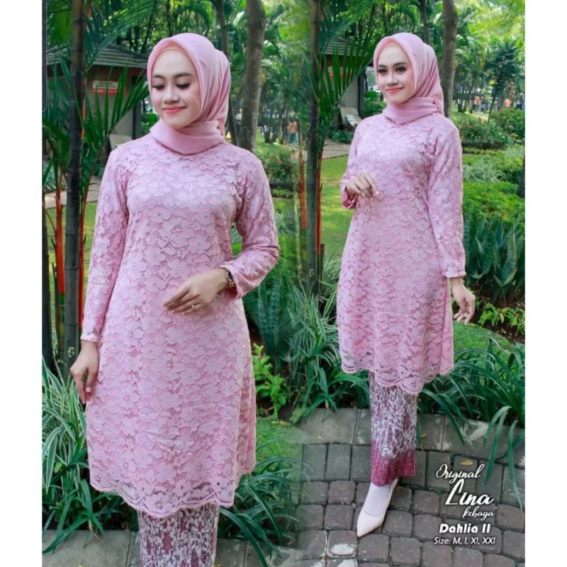 (Cod) bisa bayar di tempat atasan kebaya brukat tunik bahan tebal bukan yang tipis