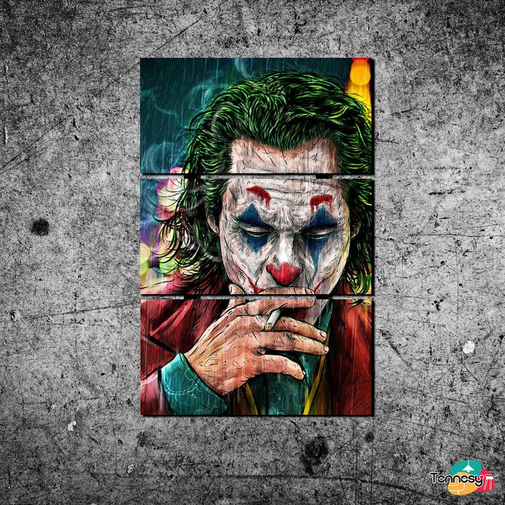 POSTER ART PANEL KAYU JOCKER SMOKING 20x30CM HIASAN DINDING JOKER KAMAR DEKORASI RUMAH