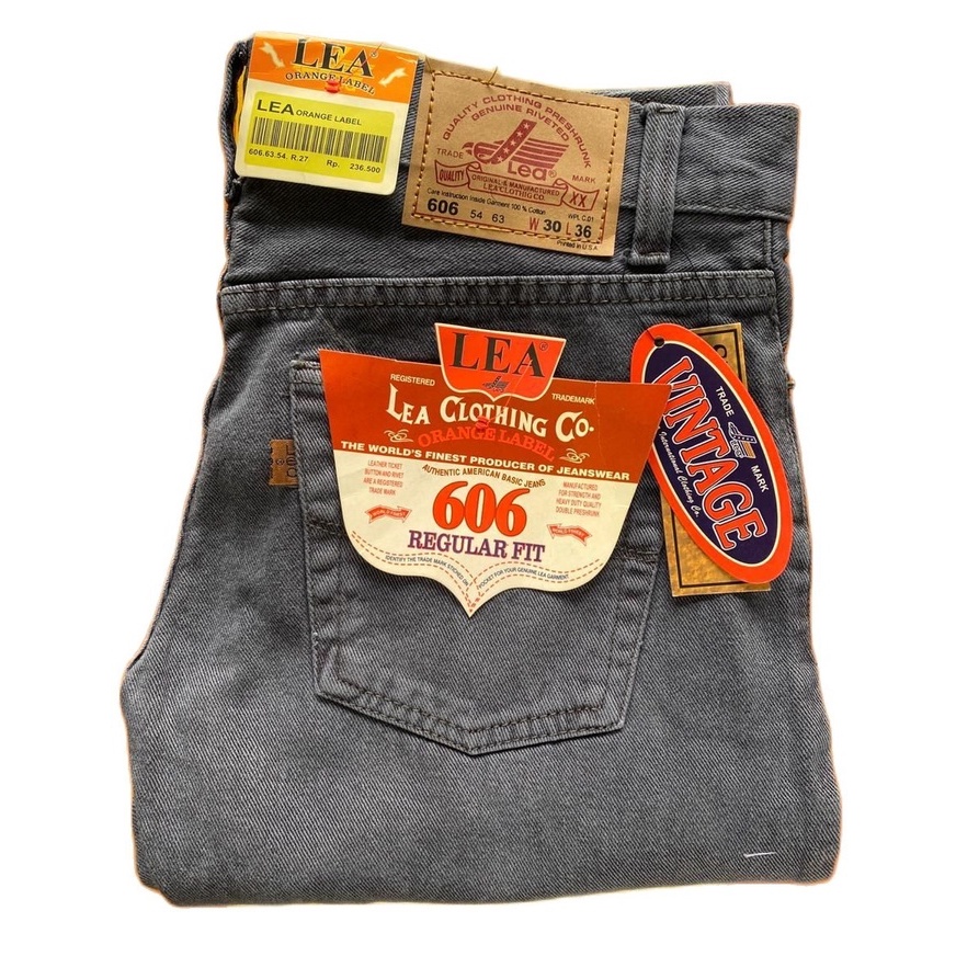 Jeans Panjang Pria lembut abu lea 606 original premium standar reguler