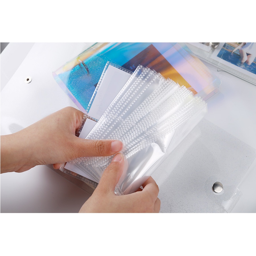 25pcs/pack 3 Inch 4 Inch 6 Inch Binder Sleeves Double-sided PP Inner Refills Transparent Photo Album Pages