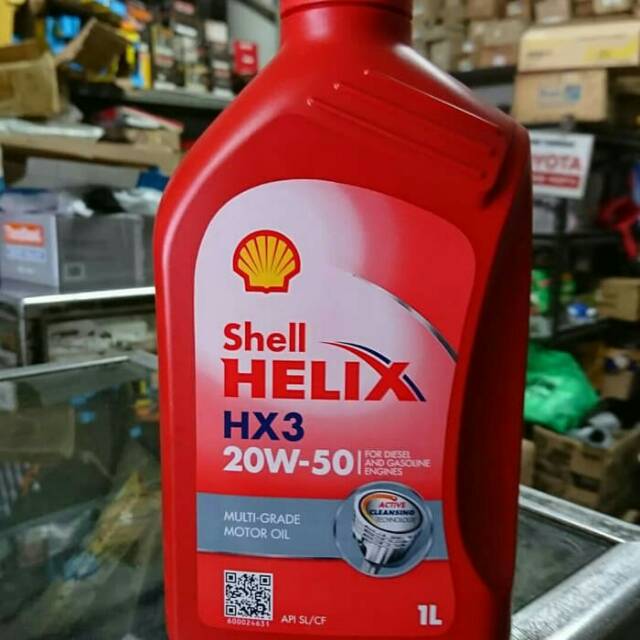 Oli Mobil Shell Helix HX3 20 50 isi 1L HX 3 botol merah oli mobil