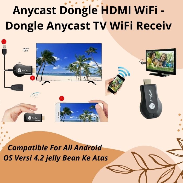 ALAT ANYCAST DONGLE HDMI WiFi TV WiFi RECEICER PENERIMA SINYAL WIFI HP KE TV LAYAR PENAMPILKAN LAYAR