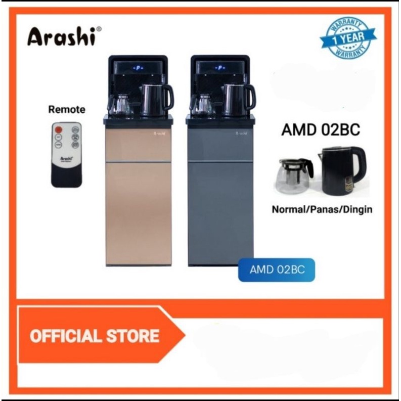 ARASHI Dispenser Air AMD 02B - Galon Bawah - Dingin Es Dan Hot - Water Dispenser