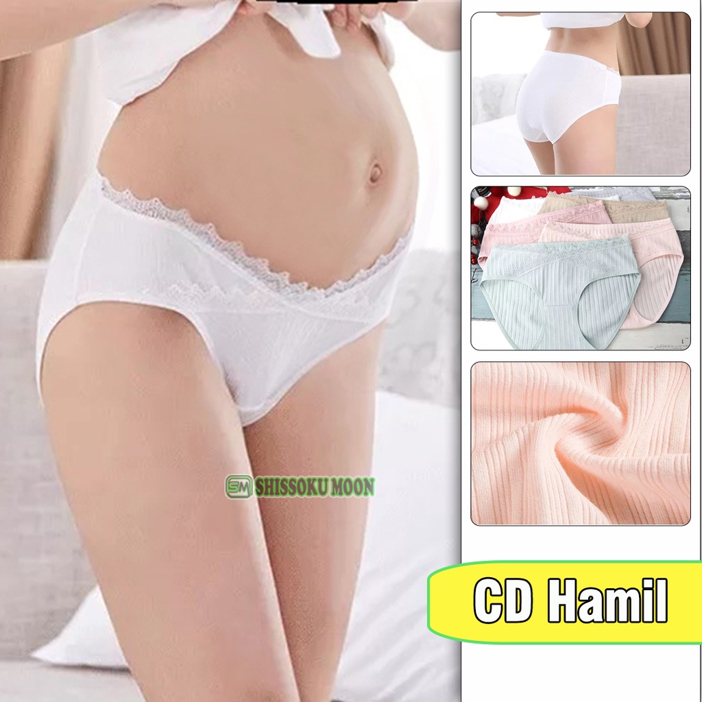 Celana Dalam CD Hamil Model Hipster Renda Bahan Katun Tekstur