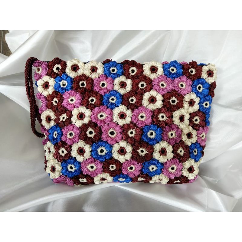 Tas Rajut Bunga / Clutch Rajut Bunga / Clutch Pesta /Tas Rajut Pesta