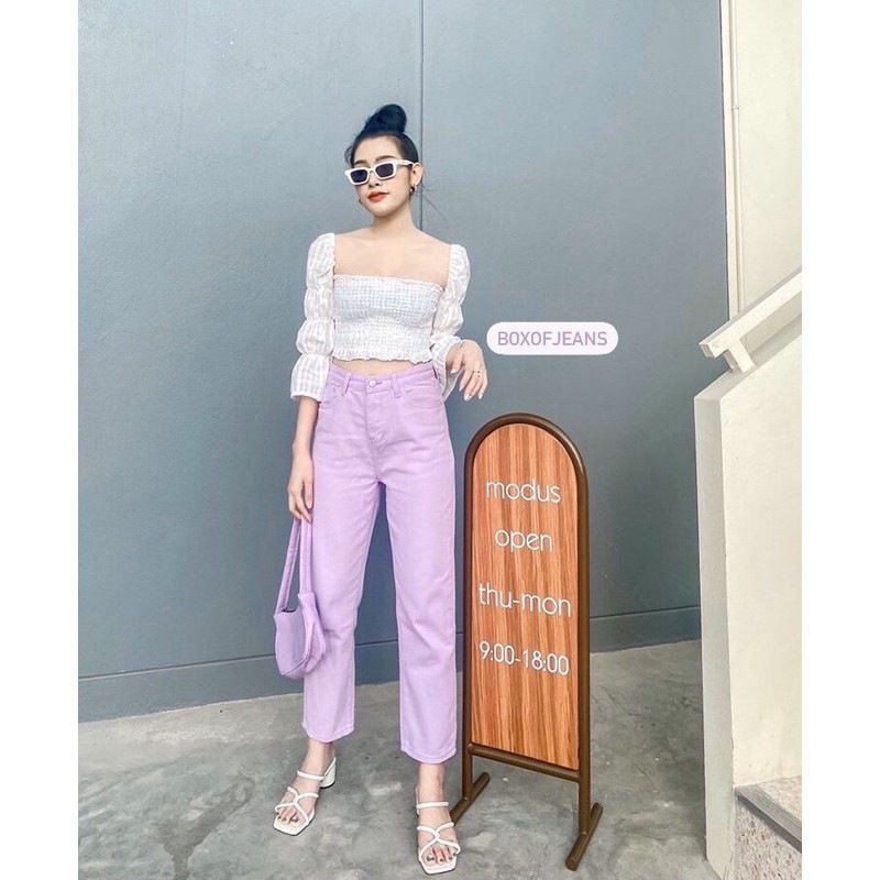 CELANA BOYFRIEND LILAC JEANS WANITA