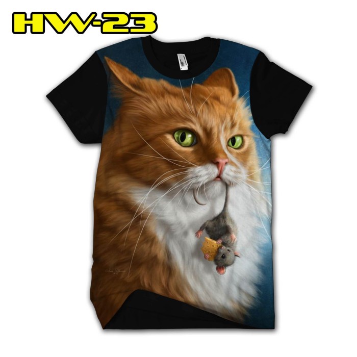 Kaos Kucing Dan Tikus Baju atasan Cowok Baju Anak 3D