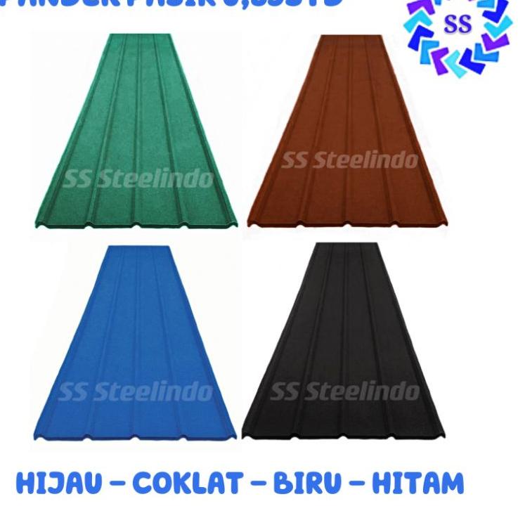 Premium ATAP BAJA RINGAN SPANDEK PASIR (MERAH-HITAM-BIRU-HIJAU-COKLAT) GALVALUM-ZINCALUM 0,35 STD JJ