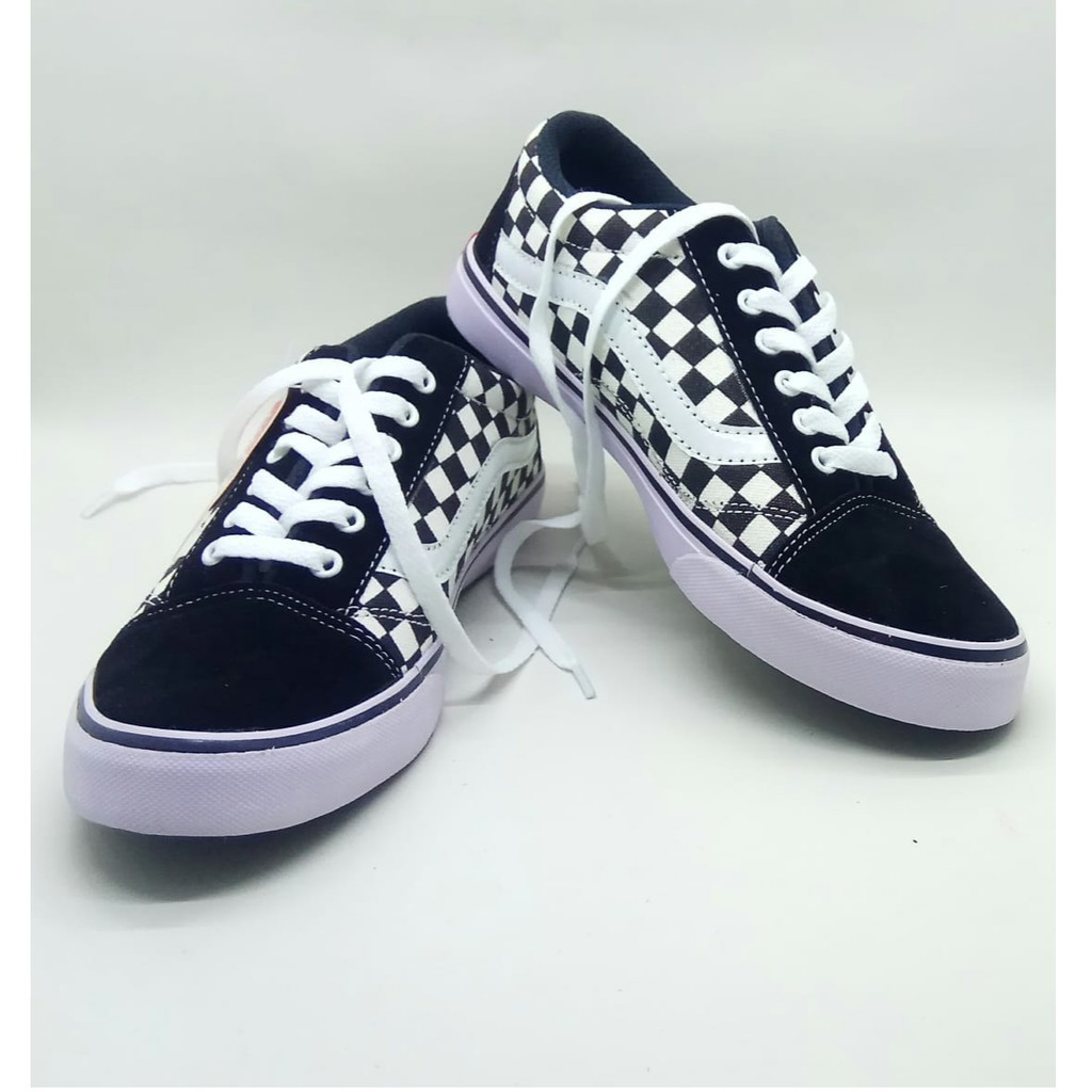 100% PREMIUM SEPATU VANS44 OLDSKOOL CHECKERBOARD BLACK WHITE WAFFLE ICC