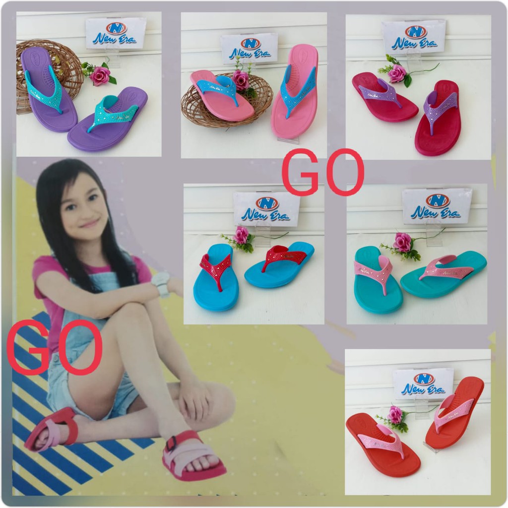 gos NEW ERA TG CNC 508 Sandal Japit Anak Perempuan Tanggung Sendal Jepit Karet Anti Slip Original