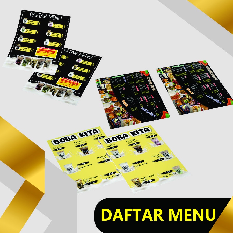 

Cetak Daftar Harga/Menu A4-A3 Murah Untuk Restauran, Cafee dll