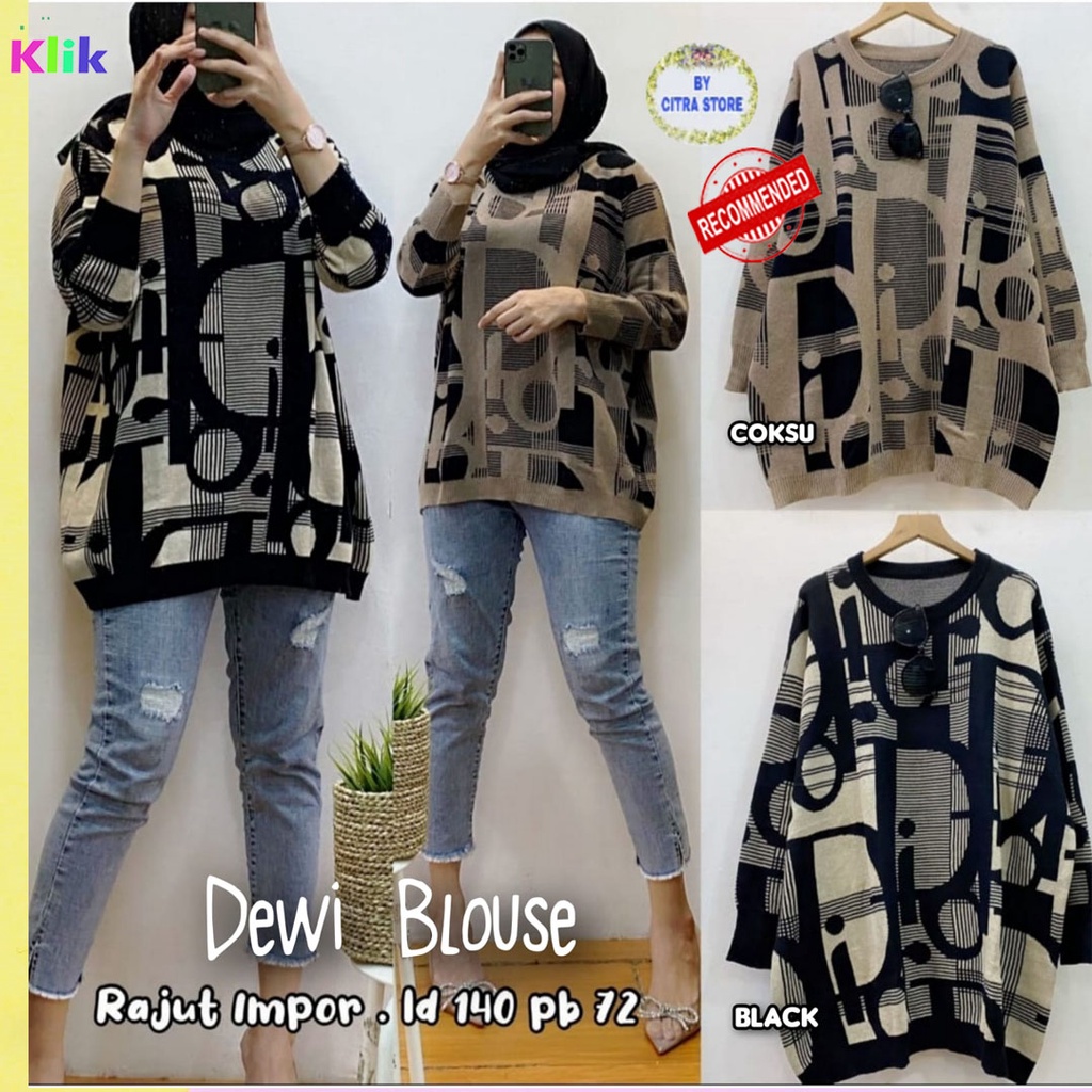 Kaos Rajut Jumbo Abstrak Wanita Remaja Kekinian Lengan Panjang Cantik Viral Terbaru
