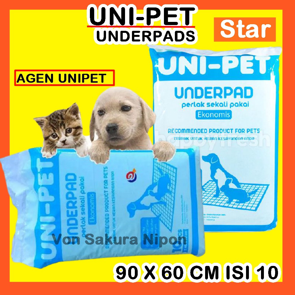 UNDERPAD UNI-PET PERLAK ALAS HEWAN ANJING KUCING KELINCI TOILET TRAINING ISI 10 BESAR