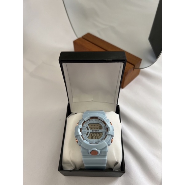 REALPICTURE..Jam Tangan Pria atau Wanita warna Biru muda