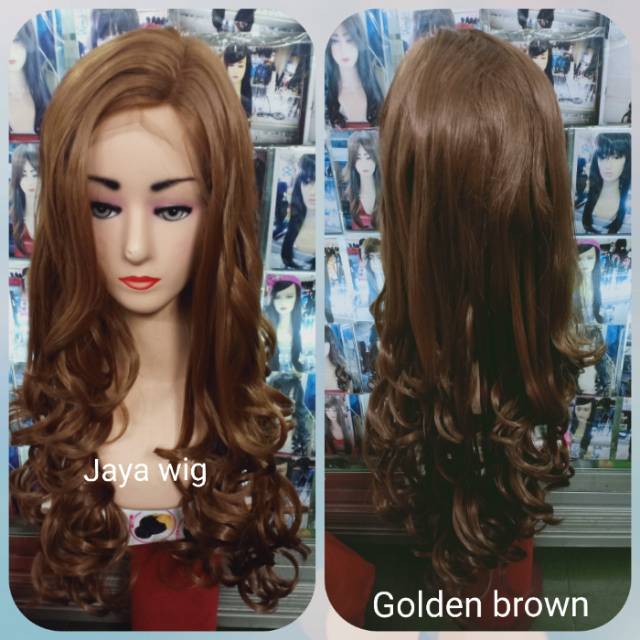 Lace wig panjang curly