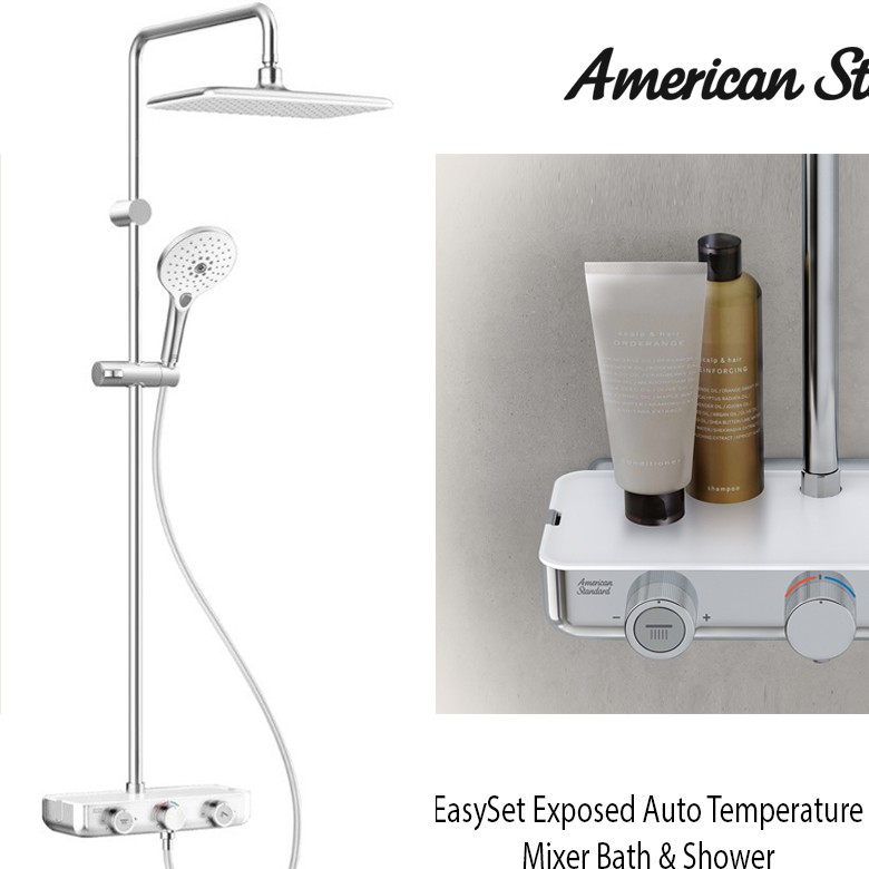 American Standard Easy Set Exposed Bath Shower Integrated Rain System