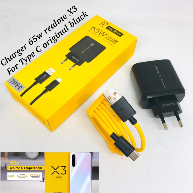 PROMO CHARGER 65W  REALME X3 BLACK MICRO /TYPE C ORIGINAL