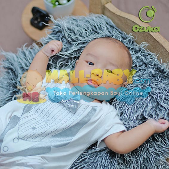 Baju Bayi laki Laki Romper Jumper Bayi Tuxedo Dasi Bruno