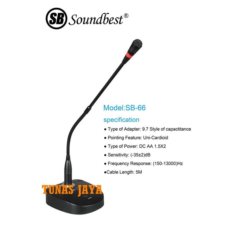 MIC CONFERENCE SOUNDBEST SB66 MICROPHONE MEJA KABEL SOUNDBEST SB 66