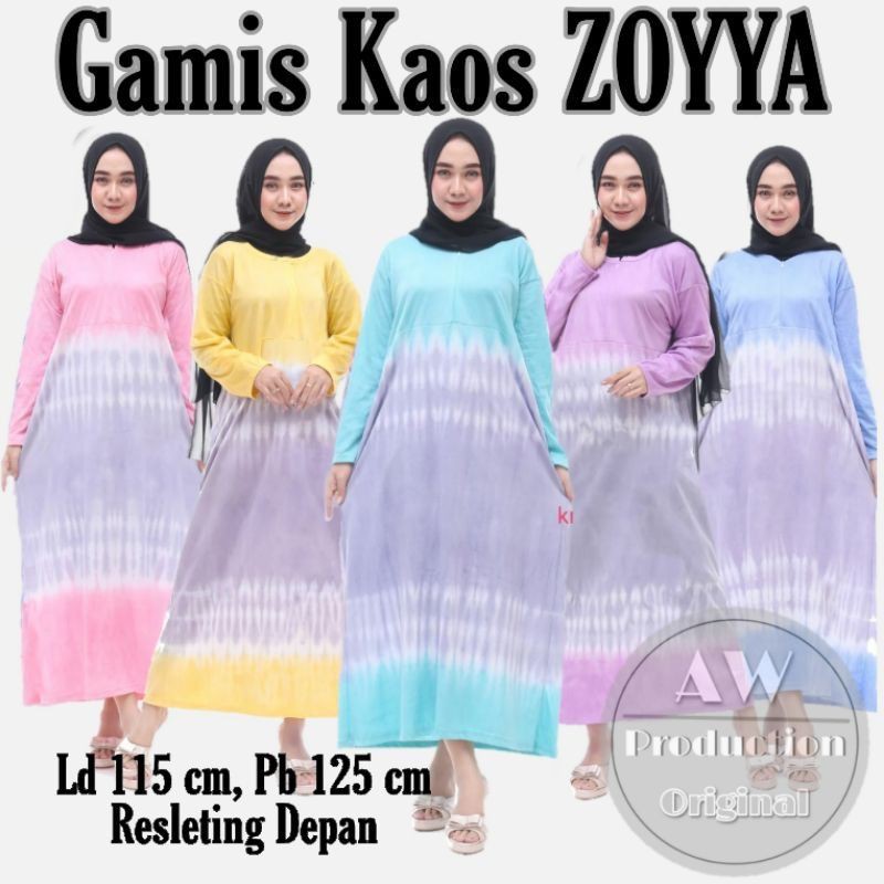 DASTER KAOS LENGAN PANJANG DASTER JUMBO DASTER BUSUI RESLETING DEPAN(GAMIS KAOS ZOYA)