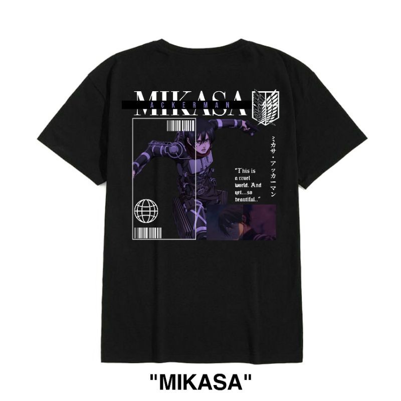 KAOS AOT | MIKASA ACKERMAN | BLACK
