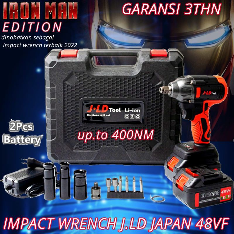 Mesin Bor Cordless Impact Wrench JLD TOOL 48S & 48v Set Brushless