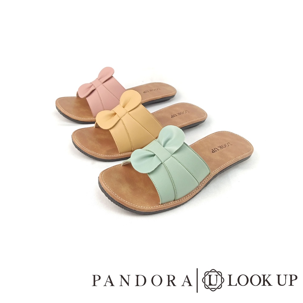 Sandal Wanita Terbaru Slop Flat Sol Karet Anti Licin Motif Bunga Cantik Kekinian - PANDORA