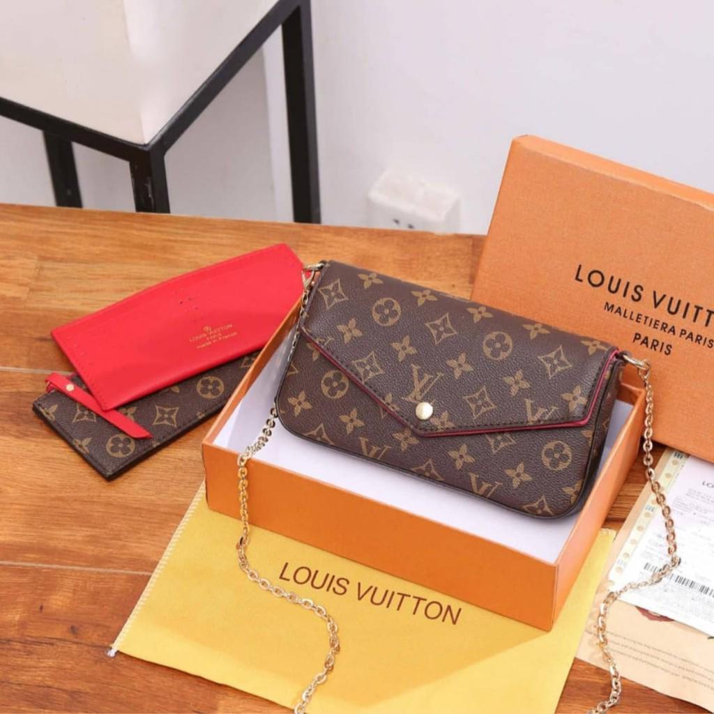 L Vuitton  Fellice Pochette 2581-1 (Free Box+Invoice +DustBag+Bubblewrap)