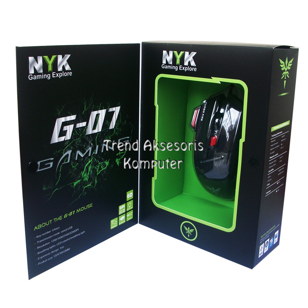 NYK G-07 Mouse Gaming 7D USB with LED - Hitam