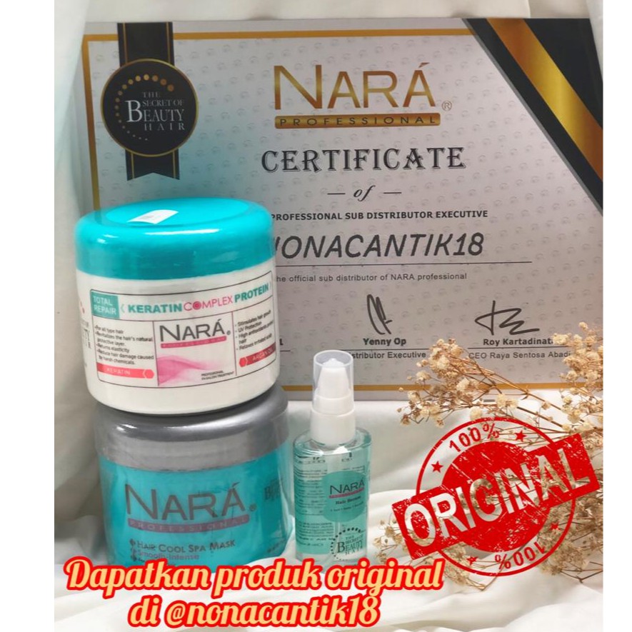 NARA HAIR MASK PROFESIONAL - HAIR MASK KERATIN COMPLEX PROTEIN - SERUM RAMBUT NARA - CREAMBATH MURAH