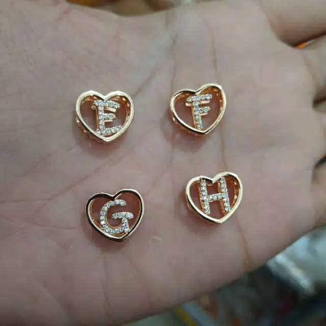Fourfashion Liontin Model Love Huruf A - Z Ready Gold Xuping Untuk Gelang Pandora Hongkong