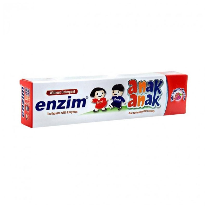 Enzim Children Toothpaste Pasta Gigi Anak Strawberry Strawberi 63g