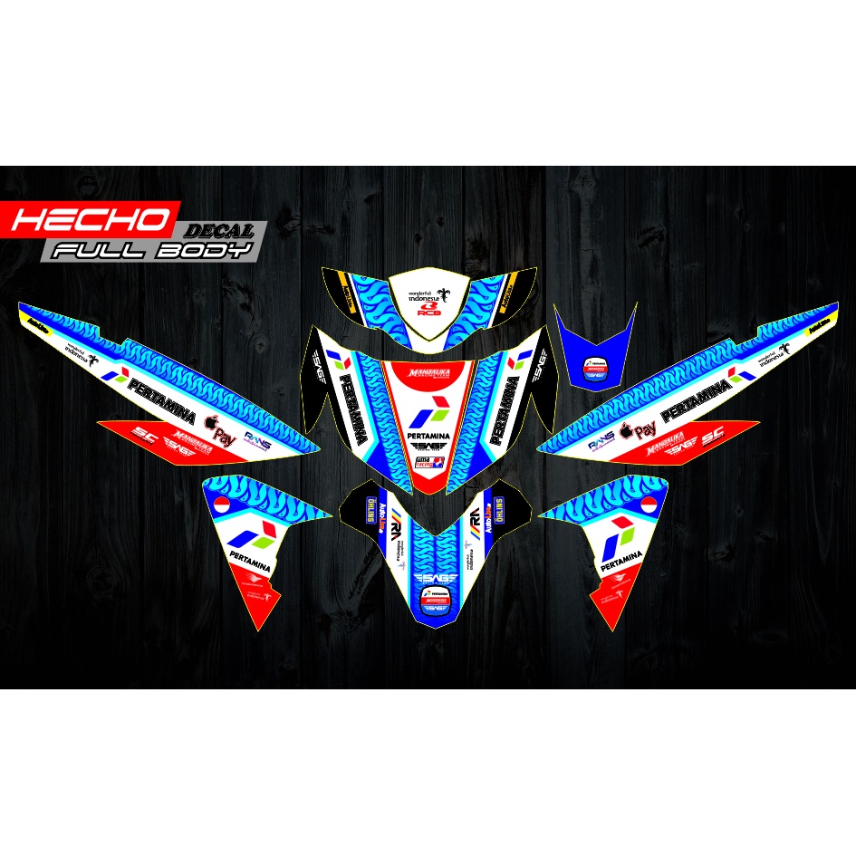 DECAL MIO SOUL GT 125 MANDALIKA FULL BODY FULL BLOK PERTAMINA