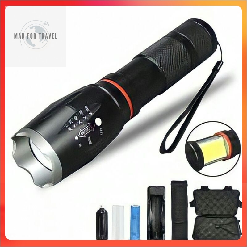 TaffLED Senter LED Torch Cree XML-T6 E17 COB + Baterai + Charger + Box