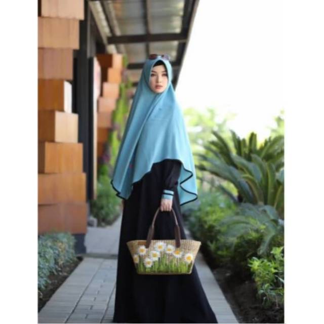 Gamis syar'i Aulia /Ghaisani Black Mint