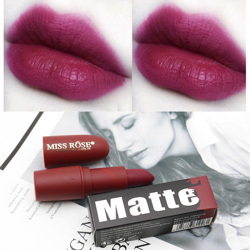 Wanita Saus Cranberry Merah Keunguan Lipstik Berry Warna Plum Warna Abadi Matte Lipstik