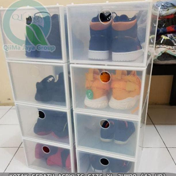 KOTAK BOX SEPATU ACRYLIC TRANSPARAN JUMBO BESAR HONGTA