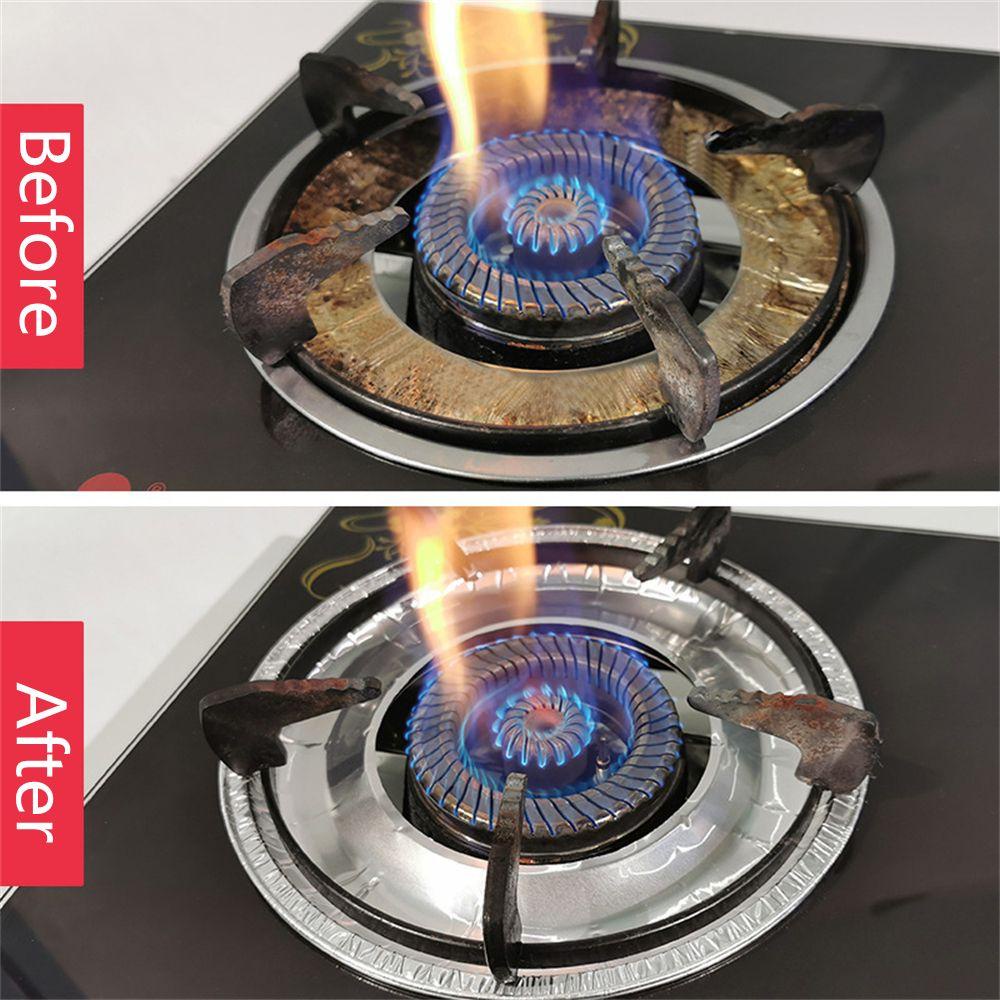 Solighter 10Pcs Penutup Burner Kompor 10 Pcs Top Gas Stove Liners Oil Proof Menebal