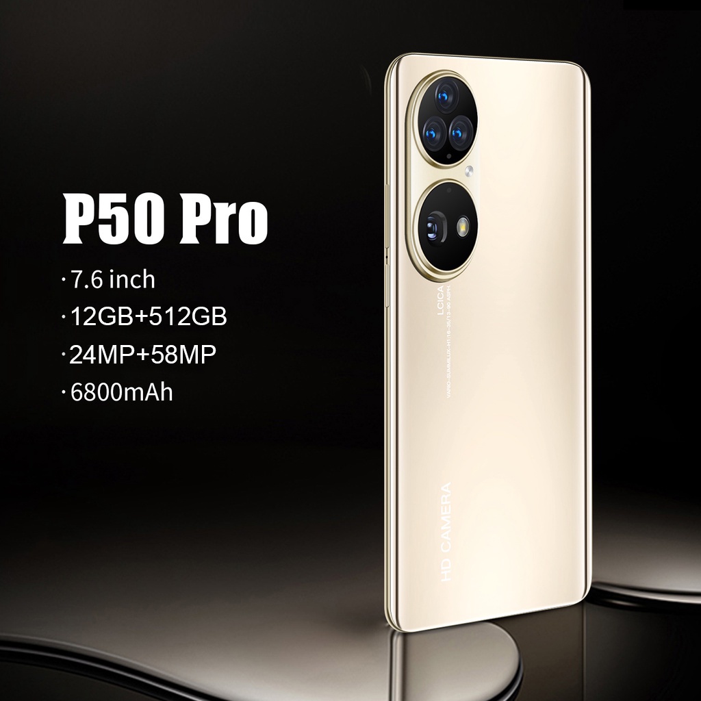 hp p50pro RAM 8GB+4GB Extended ROM 512GB MediaTek GARANSI RESMI Handphone Android AMOLED 7.6&quot; Ponsel Baru asli 4G/5G HP Murah Cuci Gudang