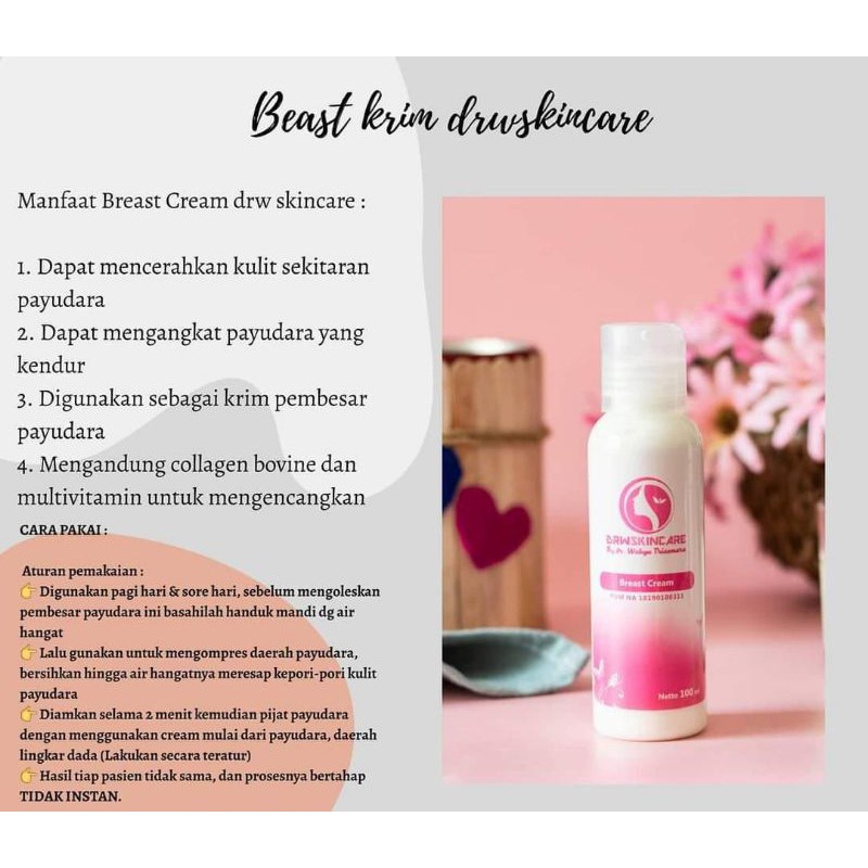 Cream pengencang payudara/Breats cream Drw skincare