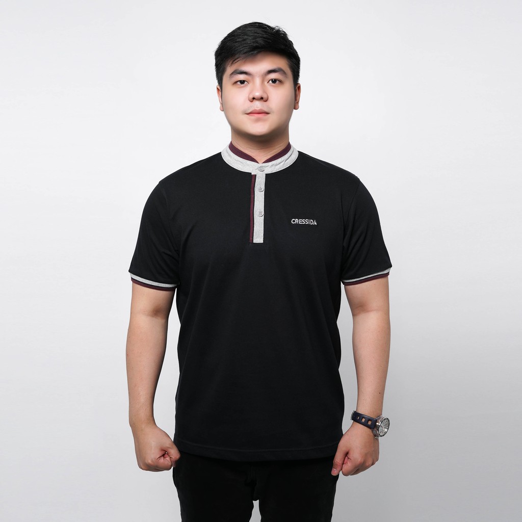 Cressida Kaos Kerah Pria Black - SYBF.JB011