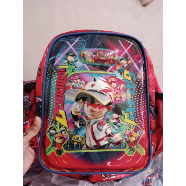 ransel PAUD TK SD motif BOBOBOY bisa nyala LED model timbul 3D