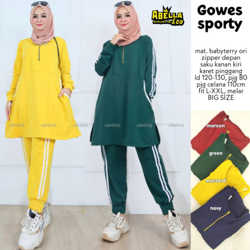 setelan olahraga jumbo gowes sporty set