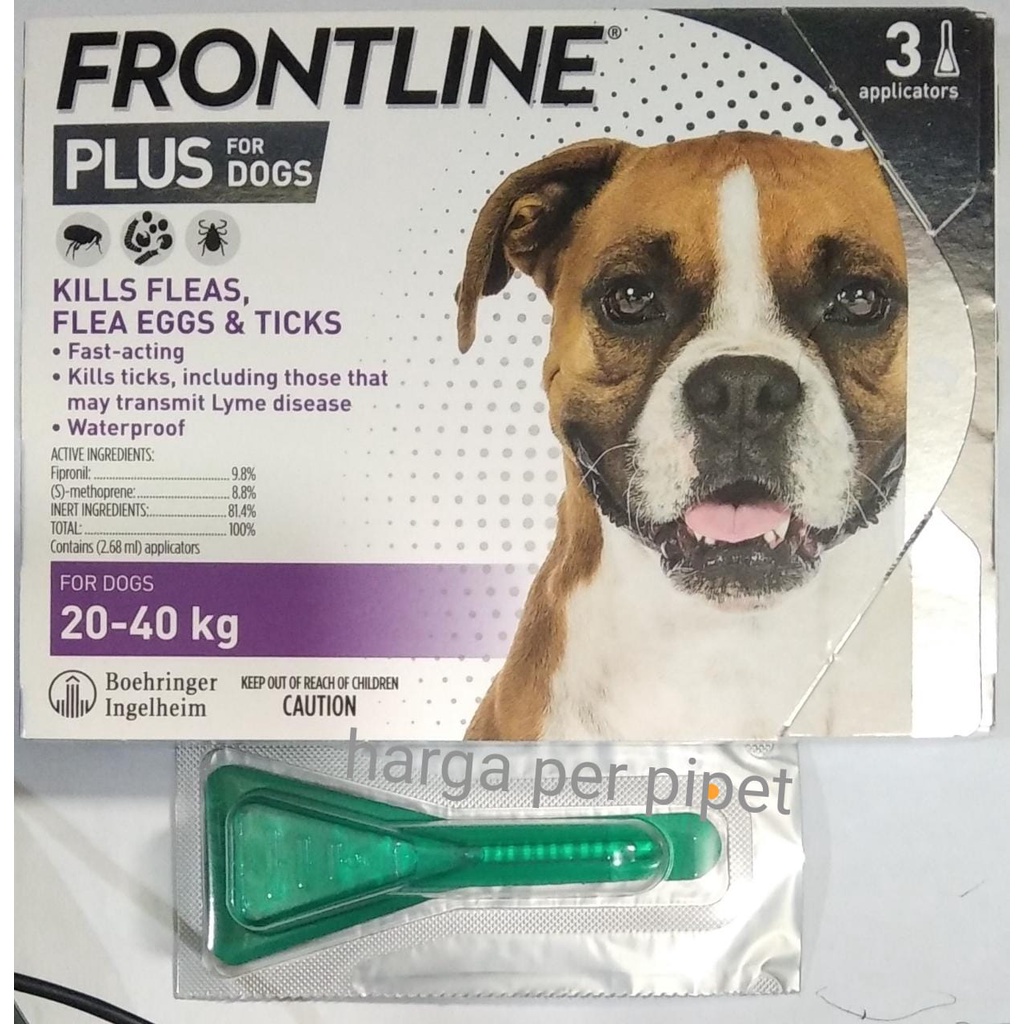 FRONTLINE PLUS DOG- pembasmi Kutu Tetes / FrontLine Spot On 20-40kg per pcs/Pipet