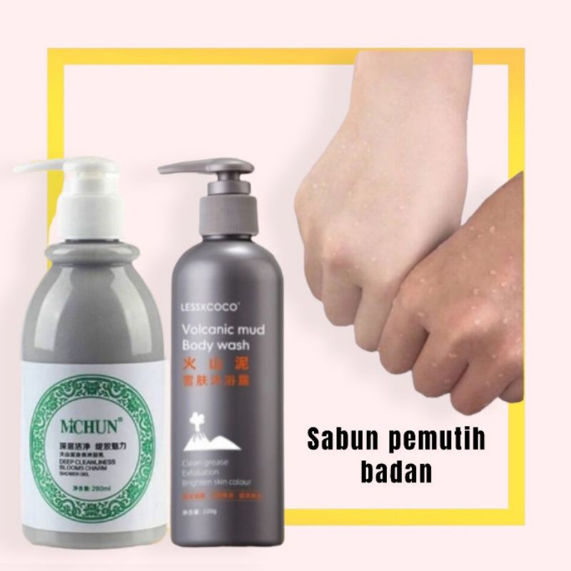 Sabun Lumpur Vulkanik Sabun Pemutih Badan Instant - Whitening Volcanic Shower Gel - Whitening Body Wash - Sabun Lumpur Vulkanik Pemutih Badan Instant - Volcanic Shower Bath / Bleaching Badan / Sabun Whitening Vulkanik