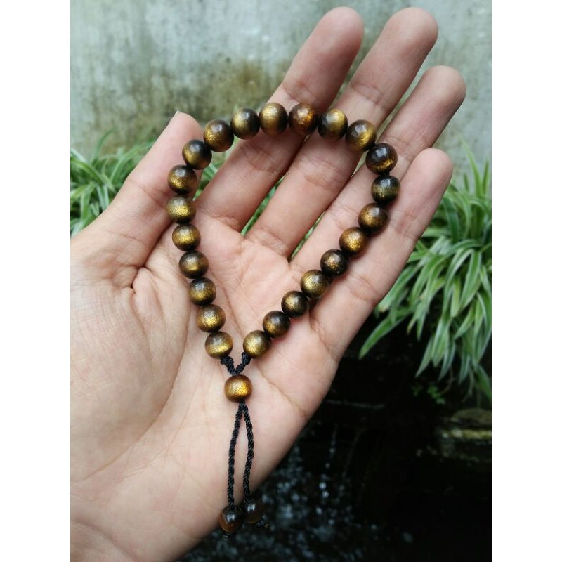 Gelang akar bahar tali arus dim 8 mm warna kuning emas murah berkualitas