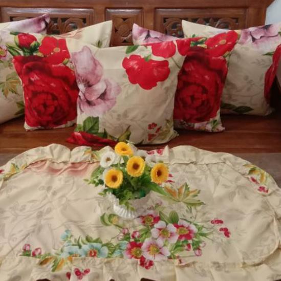 SBV TERLARIS  SOFA SET/ SET TAMU / Sarung Bantal Sofa 40x40 Taplak Meja Motif Alice Terbaru